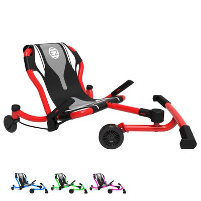 EzyRoller Spinner Ride On Scooter for Kids & Teens, Outdoor Ride on Toy with Caster Wheels for Drifting & Tight Turning, Up to 150 lbs, Ages 4 & Up - Red
