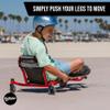 EzyRoller Spinner Ride On Scooter for Kids & Teens, Outdoor Ride on Toy with Caster Wheels for Drifting & Tight Turning, Up to 150 lbs, Ages 4 & Up - Red view 4