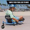 EzyRoller Spinner Ride On Scooter for Kids & Teens, Outdoor Ride on Toy with Caster Wheels for Drifting & Tight Turning, Up to 150 lbs, Ages 4 & Up - Blue view 4