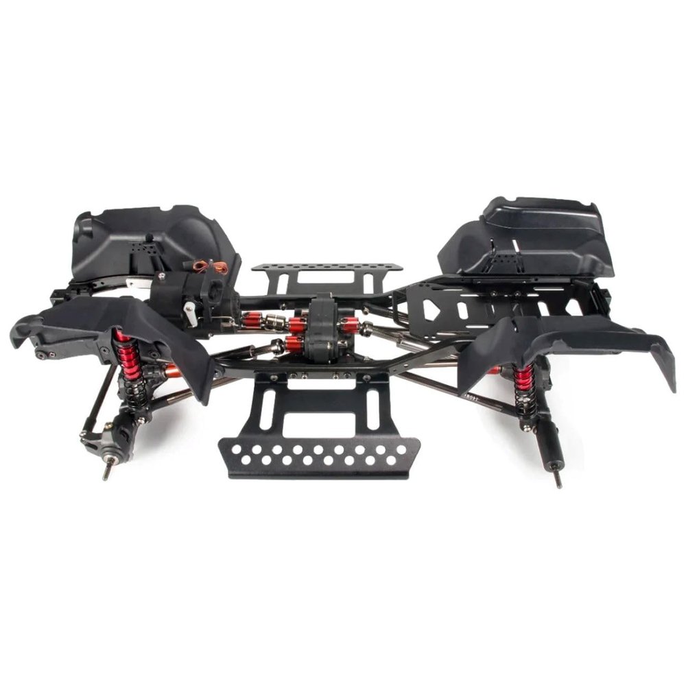 1/10 RC Crawler Chassis Kit with Planetary Gear 2 Speed Transmission Rock Slider Fender Flares for 313mm Wheelbase Wrangler Body (Chassis Set)