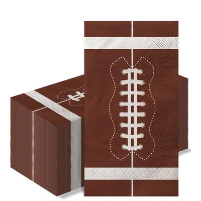 100pcs Football Napkins Disposable Football Hand Towels Napkins Football Paper Napkin Set for Football Party Decorations Football Game Day Event Birthday Party Supplies