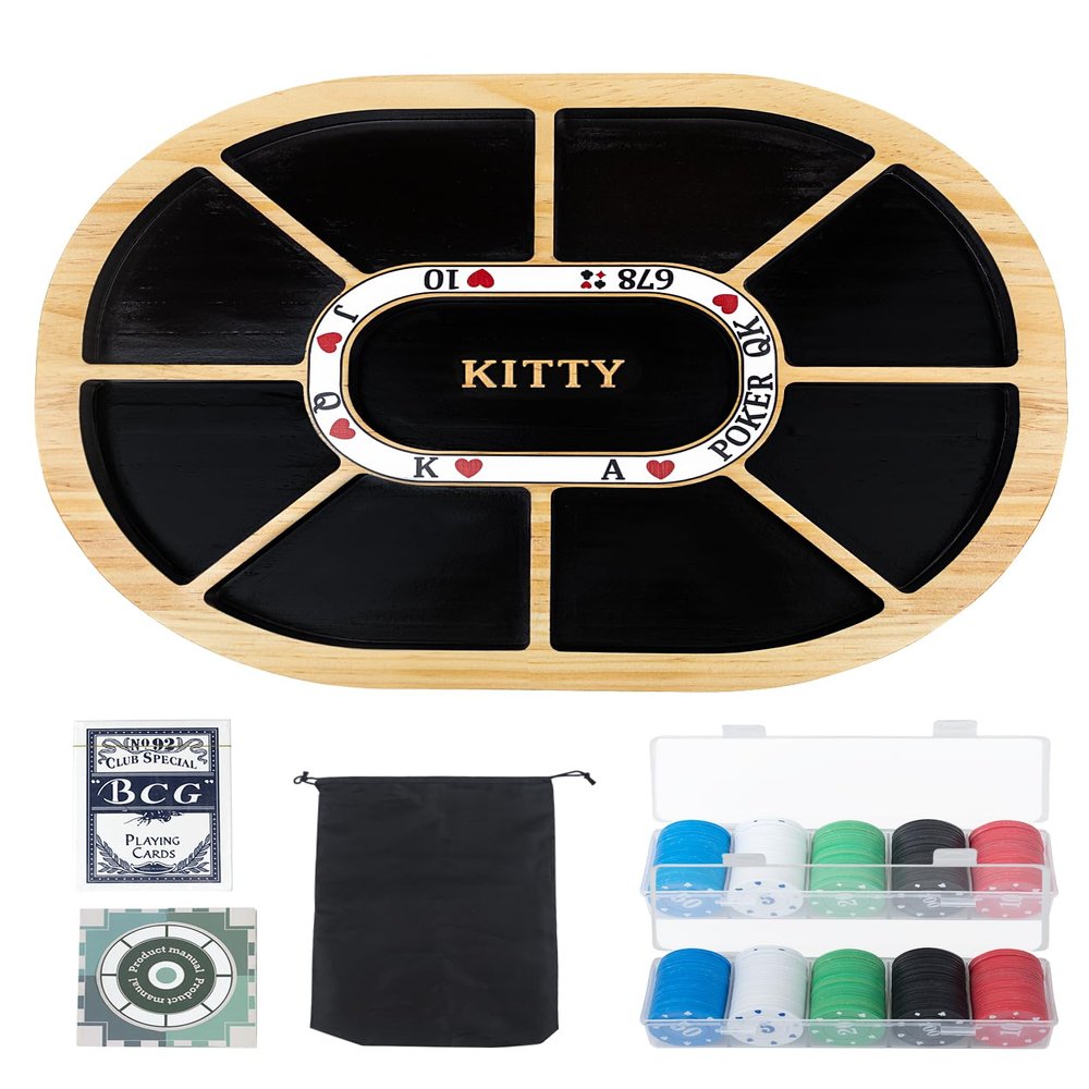 Michigan Rummy Board Game Deluxe Set Wooden Michigan Rummy Game Board,with 200 Pcs Chips, 1 Deck of Poker,1 Storage Bag, 1 Manual. The Perfect Blend of Rummy and Poker, Perfect for Family Game Night
