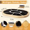Michigan Rummy Board Game Deluxe Set Wooden Michigan Rummy Game Board,with 200 Pcs Chips, 1 Deck of Poker,1 Storage Bag, 1 Manual. The Perfect Blend of Rummy and Poker, Perfect for Family Game Night view 3
