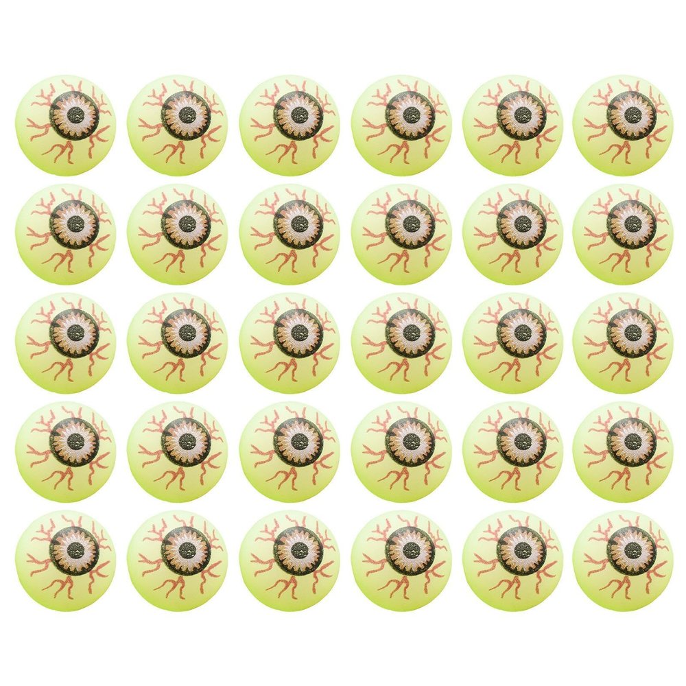 30 Piece Halloween Bouncing Eyeballs | Halloween Bag Stuffers 30 Piece Light Up Eyeballs,Halloween Theme Eyeballs,Versatile Halloween Eyeballs For Night Roll,Throw& Catch