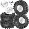 4PCS RC 1.9 in Wheel Tires for 1/10 TRX4 TRX6 SCX10 SCX10 II 90046 SCX10 III AXI03007 Gen7/8 D90 VS4-10 RC Crawler Car,BRCatWPark Alloy 1.9 Beadlock Wheel,Silver view 1