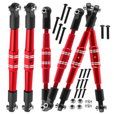 hopsupRC Upgrades Part Adjustable Turnbuckles Camber Links Toe Link for 1/10 Kraton 4X4 4S V2 BLX,Outcast 4X4 4S V2 BLX RC Car.Adjustable Turnbuckles Links Hops Up.Red