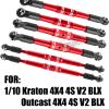 hopsupRC Upgrades Part Adjustable Turnbuckles Camber Links Toe Link for 1/10 Kraton 4X4 4S V2 BLX,Outcast 4X4 4S V2 BLX RC Car.Adjustable Turnbuckles Links Hops Up.Red view 2