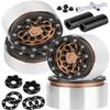 Aluminum 1.9 Beadlock Wheel Rims with Adjustable Offset for 1/10 RC Crawler Car SCX10 SCX10 II 90046 SCX10 III AXI03007 TRX4/6 Gen7/8 D90 VS4-10,BRCatWPark 4pcs Double Beadlock Wheel Rims,Brown view 1