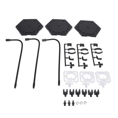 ANGGREK Action Figure Holder Base, DIY Assembly Stable 3 Pack Action Figure Stand ABS Stainless Steel for Collection (ABS, Stainless Steel)