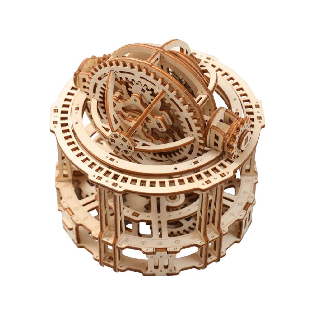 Aetheria 3D Wooden Puzzle Tourbillon Timer with Mechanical Transmission Kit, 360 Degree Rotating Wood Puzzle DIY Brain Teaser Puzzle for Adults to Build-Christmas Desk Decor Gifts - 218 Pieces