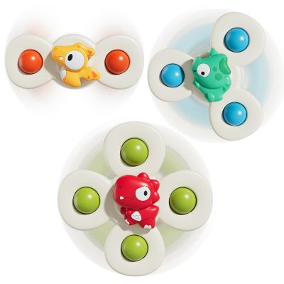 ALASOU 3PCS Suction Cup Spinner Toys for 1 Year Old Boy Girl|Spinning Top 12 18 Months|1 2 Year Old Boy Birthday Gift|Baby Bath Toy for Kids Ages 1-3|Sensory Airplane Travel Toy for Infant Toddlers