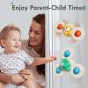 ALASOU 3PCS Suction Cup Spinner Toys for 1 Year Old Boy Girl|Spinning Top 12 18 Months|1 2 Year Old Boy Birthday Gift|Baby Bath Toy for Kids Ages 1-3|Sensory Airplane Travel Toy for Infant Toddlers view 4