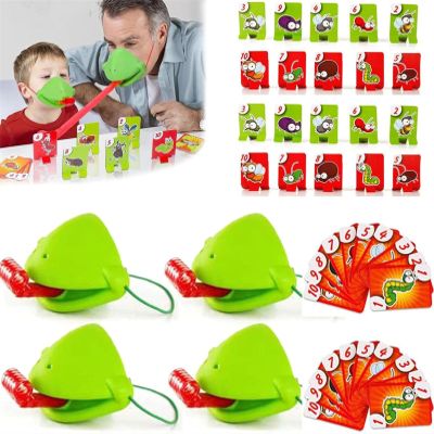 Frog Mask with Blow Tongue, Multiplayer Party Game (4Pcs Set)