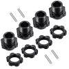 4Pack JGGZONE RC Aluminum 17mm Splined Wheel Hex Hubs Adapter Extended Wheel Hub Drive with Nuts Compatible with 1/8 ARRMA KRATON V4 V5 Upgrade Parts view 1