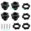 4Pack JGGZONE RC Aluminum 17mm Splined Wheel Hex Hubs Adapter Extended Wheel Hub Drive with Nuts Compatible with 1/8 ARRMA KRATON V4 V5 Upgrade Parts view 2