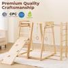 Belleur 8 in 1 Indoor Jungle Gym for Kids 1-6, Wooden Indoor Playground with Slide & Swing, Montessori Climbing Set with Climbing Net & Monkey Bars view 3