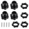 4Pack JGGZONE Aluminum 17mm Splined Wheel Hex Hub Extension Adapter Drive Hub with Nuts Compatible with 1/8 ARRMA KRATON EXB Upgrade Replacement Parts view 1