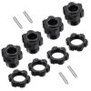 4Pack JGGZONE Aluminum 17mm Splined Wheel Hex Hub Extension Adapter Drive Hub with Nuts Compatible with 1/8 ARRMA KRATON EXB Upgrade Replacement Parts view 3