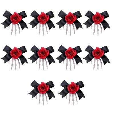 10Pcs Skeleton Hand Hair Clip For Festivities Comfortable And Slip Hairpins Halloween Party Hair Accessories