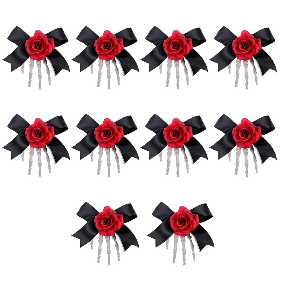 10Pcs Skeleton Hand Hair Clip For Festivities Comfortable And Slip Hairpins Halloween Party Hair Accessories