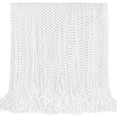 100 PCS White Bead Necklaces, 33" White Mardi Gras Beads, Christmas Beads Necklaces, 4th of July Beads Necklaces, Parade Throws Accessories for Christmas Independence Day New Year Party Favors
