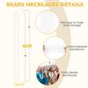 100 PCS White Bead Necklaces, 33" White Mardi Gras Beads, Christmas Beads Necklaces, 4th of July Beads Necklaces, Parade Throws Accessories for Christmas Independence Day New Year Party Favors view 2