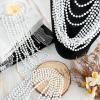 100 PCS White Bead Necklaces, 33" White Mardi Gras Beads, Christmas Beads Necklaces, 4th of July Beads Necklaces, Parade Throws Accessories for Christmas Independence Day New Year Party Favors view 4