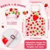 R HORSE Kid Apron and Chef Hat Set - 2Pcs Strawberry Adjustable Children Kitchen Toddler Apron for Girls Role Play Chef Toy Cooking Gift Birthday Gift for Kids Cooking Baking Painting and Training view 2