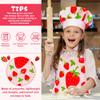 R HORSE Kid Apron and Chef Hat Set - 2Pcs Strawberry Adjustable Children Kitchen Toddler Apron for Girls Role Play Chef Toy Cooking Gift Birthday Gift for Kids Cooking Baking Painting and Training view 3