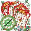 Christmas Bingo Game Cards for Adults 24 Players Christmas Party Bingo Games Winter Holiday Bingo Cards with Turntable Reward Stickers for Party Activities Home Family Party Game view 1