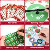 Christmas Bingo Game Cards for Adults 24 Players Christmas Party Bingo Games Winter Holiday Bingo Cards with Turntable Reward Stickers for Party Activities Home Family Party Game view 3