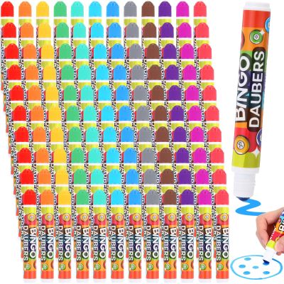 Crtiin 120 Pack Mixed Colors Set of Bingo Daubers Dot Markers Bingo Supplies in 12 Colors Dot Art Markers Paint Craft Ideal for Art and Crafts Painting Supplies Drawing Coloring