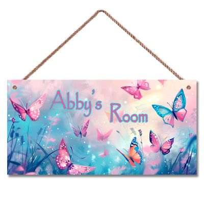 Personalized Sign Butterfly Decor For Girls Room, Fantasy Themed Kids Bedroom Decor, Dreamy Painting Room Dcor for Little Man Cave, Wall Decorations For Girls Room Nursery Baby Playroom