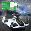 12V Kids Ride On Drift Car, Electric Go-Kart with 7AH 45W Motor, Variable Speed Up to 5 Mph, Built-in Music, Colorful Tail Led Lights, USB, and Low-Power Alarm, Max Load 110 Lbs,White view 4