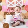 KOJIN Cowgirl First Birthday Crown,Mini Hat For Girls, Western-Themed 1st Birthday Party Supplies, Farm-Themed Photo Props (pink) view 3
