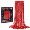 12 PCS Red Bead Necklace, 33" Red Christmas Beads Necklaces, 33" Carnival Beaded Stuff, Mardi Gras Beads Throws, Round Beads Necklaces for Mardi Gras Party Favors Christmas Celebrations Decorations view 1