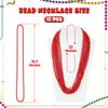 12 PCS Red Bead Necklace, 33" Red Christmas Beads Necklaces, 33" Carnival Beaded Stuff, Mardi Gras Beads Throws, Round Beads Necklaces for Mardi Gras Party Favors Christmas Celebrations Decorations view 2