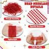 12 PCS Red Bead Necklace, 33" Red Christmas Beads Necklaces, 33" Carnival Beaded Stuff, Mardi Gras Beads Throws, Round Beads Necklaces for Mardi Gras Party Favors Christmas Celebrations Decorations view 3