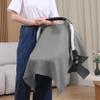 100% Muslin Cotton Car Seat Cover Baby, Carseat Canopy Cover, Universal Fit Stroller Covers for Boys and Girls (Grey) view 2