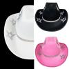 Dsgzkk Jeweled Party Hat Heavy Crystal Panama Hat Surprise Gift for Girl Boys Bride Hat for Carnivals Music Festival Black view 2