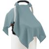 100% Muslin Cotton Car Seat Cover Baby, Carseat Canopy Cover, Universal Fit Stroller Covers for Boys and Girls (Blue) view 1