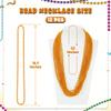 12 PCS Beaded Necklace, 33" Orange Mardi Gras Beads Necklaces Bulk, Mardi Gras Throws Accessory Set, Mardi Gras Beaded Stuff Set, Round Costume Bead Necklace for Carnival Festival Party Favors view 2