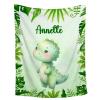 Aniruddha Custom Dinosaur Baby Name Blanket,Personalized Dinosaur Baby Blanket,Custom Blankets with Name for Kids,Customized Blankets for Toddlers Kids Nursery,90"x120"-Family Size view 1
