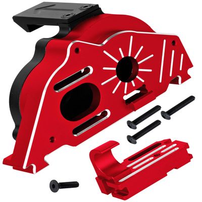 hopsupRC Upgrades Part Transmission Gearbox Wave Box for 1/10 Granite/Senton/Vorteks/Big Rock 3S BLX & Mega 550,1/8 Typhon 3S BLX & Mega 550.Aluminum Motor Mount Gear Cover Box Hops up.Red.