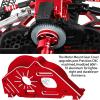 hopsupRC Upgrades Part Transmission Gearbox Wave Box for 1/10 Granite/Senton/Vorteks/Big Rock 3S BLX & Mega 550,1/8 Typhon 3S BLX & Mega 550.Aluminum Motor Mount Gear Cover Box Hops up.Red. view 4