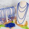 24 PCS Blue Mardi Gras Beads Necklaces, 33" Metallic Patriotic Carnival Beaded Necklaces, 4th of July Costume Necklaces, Mardi Gras Accessories for Gender Reveal Parade Throws Party Decorations view 4