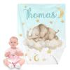 Coifrok Custom Baby Blanket for Boys Girls, Personalized Animal Pattern Blanket with Name, Double Layer Soft Plush Minky with Dotted Backing, Toddler Baby Newborn Shower Gifts view 1