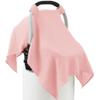 100% Muslin Cotton Car Seat Cover Baby, Carseat Canopy Cover, Universal Fit Stroller Covers for Boys and Girls (Pink) view 1