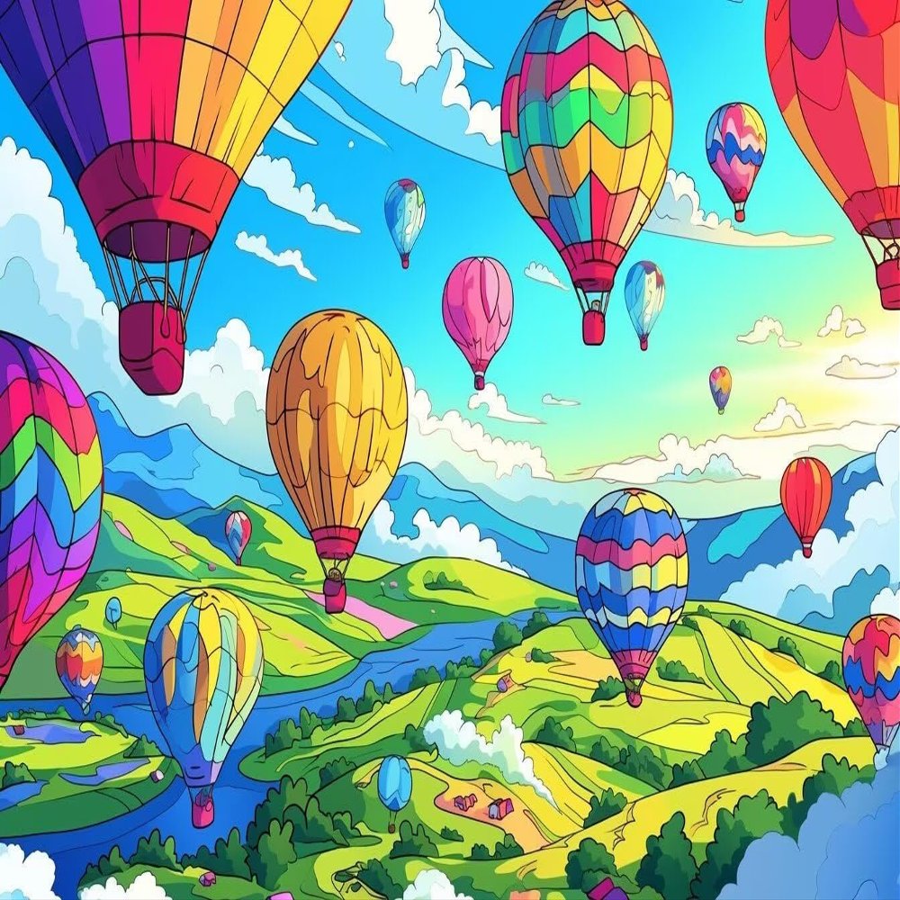 1000 Adult Puzzle Pieces, Hot Air Balloons On Clouds, Suitable for Adult Home Puzzle and Home Wall Decoration