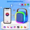Karaoke Machine for Kids Adults, Portable Bluetooth Speaker with Wireless Microphones and LED Lights, Kids Toys Birthday for Girls and Boys Ages 4,5,6,7,8,9,10,11,12+ Years, Home Party view 3